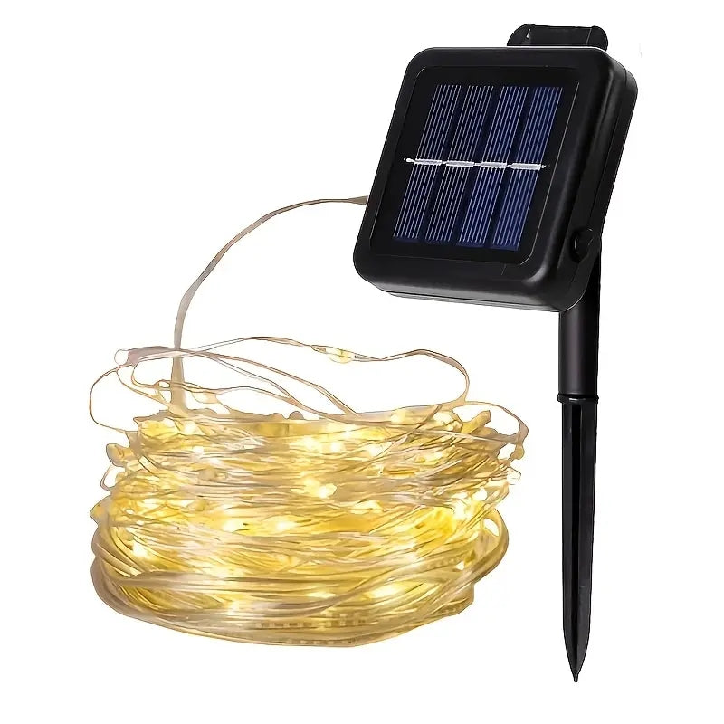 1pc LED Solar Light, Outdoor Waterproof Fairy Garland String Lights, Solar Lamp Decoration For Christmas, Party, Garden