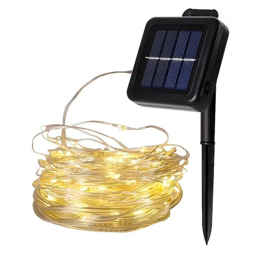 1pc LED Solar Light, Outdoor Waterproof Fairy Garland String Lights, Solar Lamp Decoration For Christmas, Party, Garden