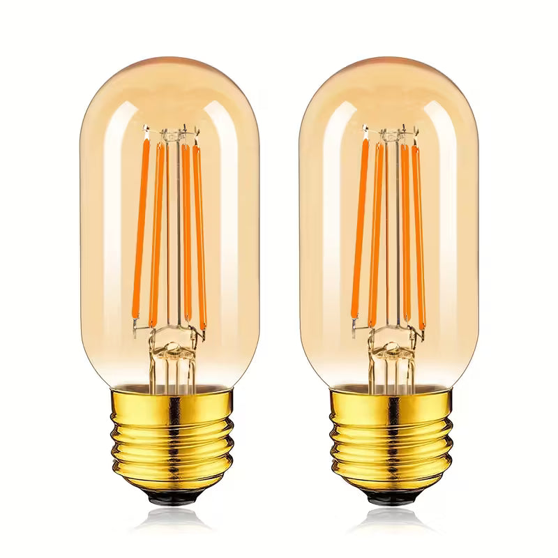 Set of 2 T14 T45 6W LED Vintage-Style Filament Bulbs with E26 Base