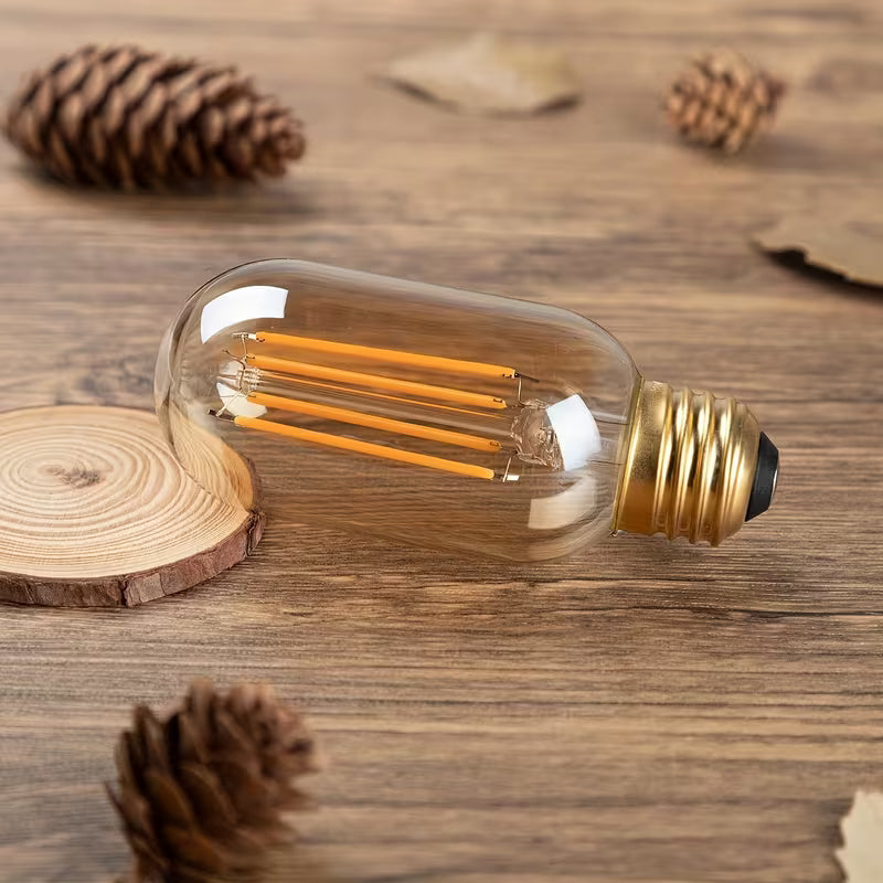 Set of 2 T14 T45 6W LED Vintage-Style Filament Bulbs with E26 Base
