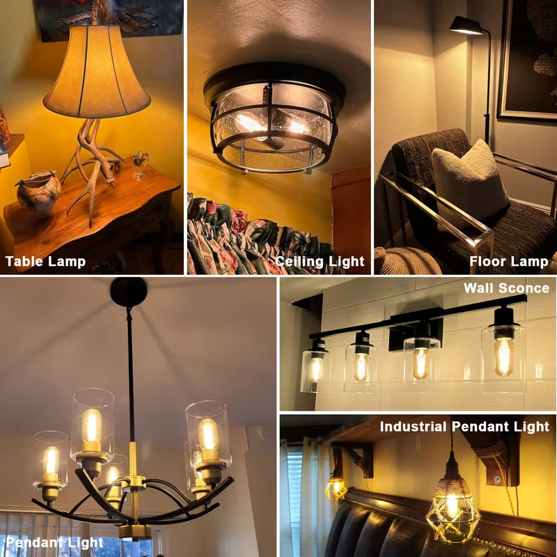 Set of 2 T14 T45 6W LED Vintage-Style Filament Bulbs with E26 Base