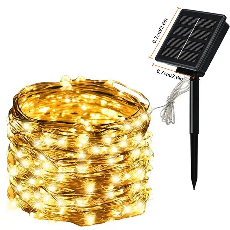 1pc LED Solar Light, Outdoor Waterproof Fairy Garland String Lights, Solar Lamp Decoration For Christmas, Party, Garden