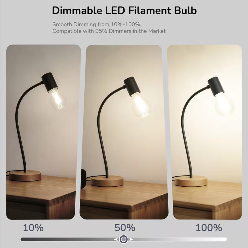 LED Edison Bulbs, A19 Style E26 Dimmable Light Bulb, 60W Equivalent Warm Amber Cool White Light