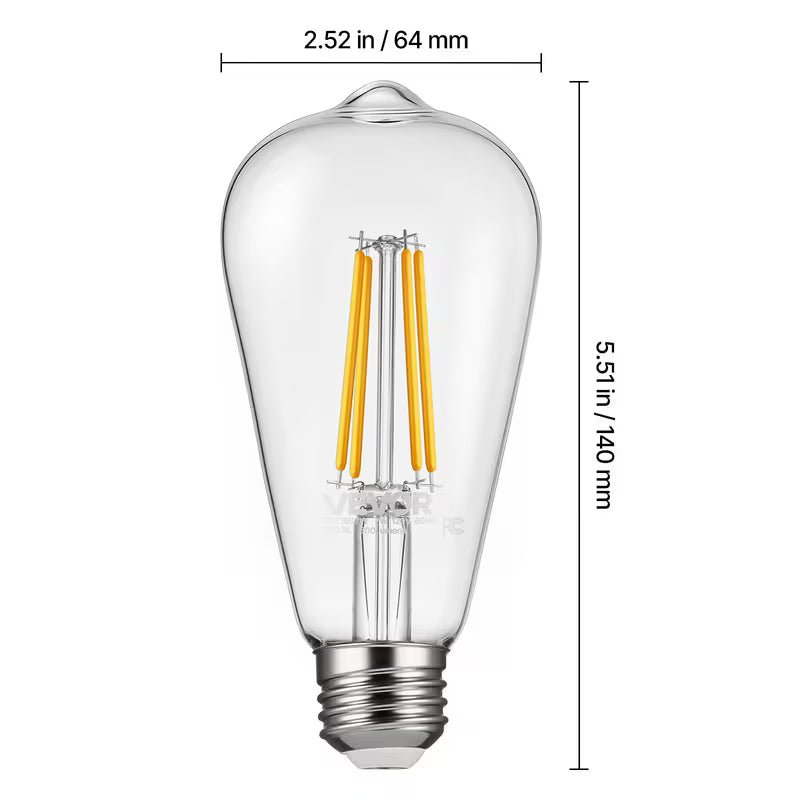 Edison Bulbs LED ST19 7W Dimmable 60W Replacement E26