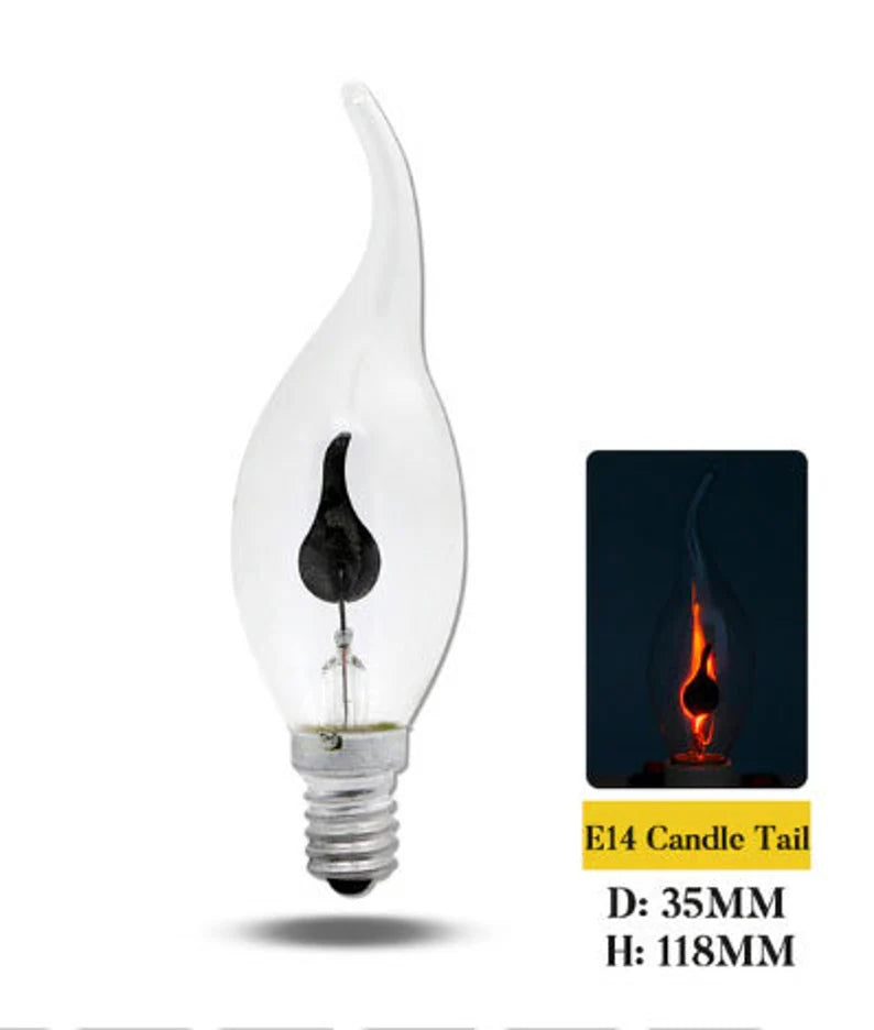 Edison Led Candle Light Bulb E14 E27 LED Flame Effect Bulb 3W AC220V Home Decor Lighting Ambient Candle Bulb