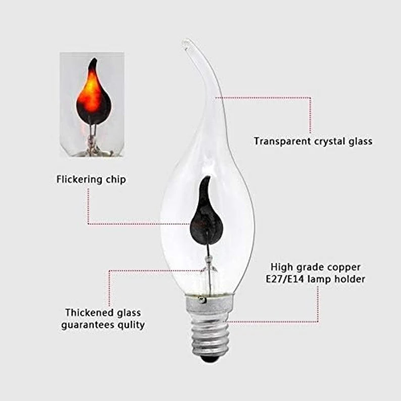 Edison Led Candle Light Bulb E14 E27 LED Flame Effect Bulb 3W AC220V Home Decor Lighting Ambient Candle Bulb