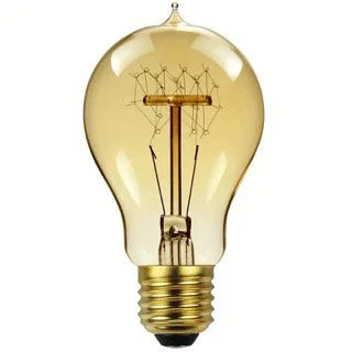 Vintage Edison Light Bulb, A19 110V 40W E27 Medium Base Amber Glass Warm Yellow Dimmable Retro Light Bulb Home Decor spiral filament