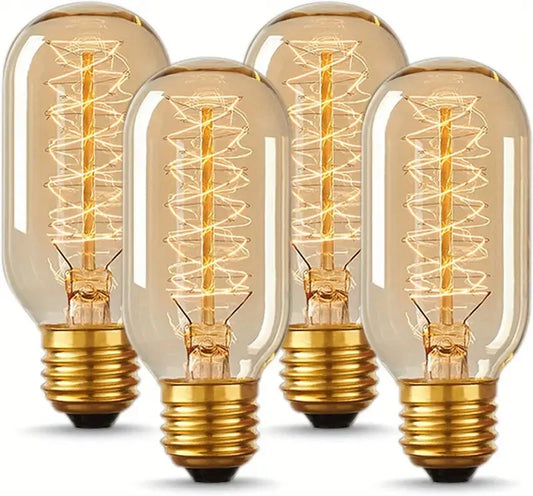 Edison Bulb T45 Style Vintage Edison Light Bulbs 40 Watt, Incandescent Light Bulbs, 110-130 Volts, E26/E27 Base Dimmable Decorative Antique Filament Light