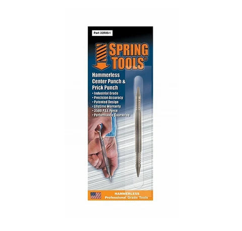 Spring Tools hammerless center punch and prick punch packaging on a white background