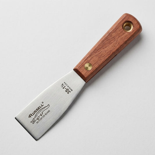 Russell 1-1/4" Steel Stiff Blade Putty Knife with Rosewood Handle